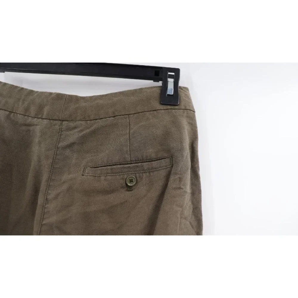 wilfred women’s 00 Allant pants linen olive green belted pockets cuffed‎ cropped